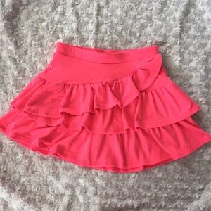 Hot pink ruffled skirt from Justice. Size 6/7.